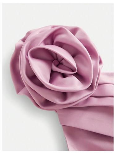 SHENHE Girl's One Shoulder Dress 3D Sleeveless Flare Flowy Teen Party Dresses3