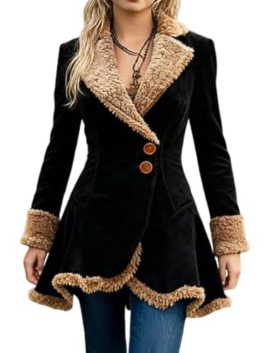 utcoco Womens Sherpa Lined Suede Jacket 2025 Fall Fashion Outfits