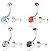 15 PCS Assorted Colors Belly Button Ring Surgical Steel Hypoallergenic Lead and Nickel Free,14 Gauge Navel Piercing Body Jewelry (15 PCS:Steel Ball)