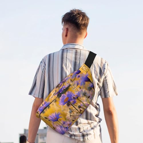 Sac banane de course imprimé fleurs sauvages ultra léger avec sangle réglable