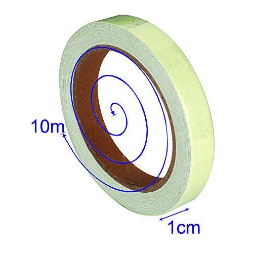 Gebildet Leuchtendes Band, Selbstklebendem Band, Warnband, Luminous Tape, Glow In The Dark, Wasserdicht, Abnehmbar, Langlebig, Tragbar, Stabil, Sicherheit / 1cm * 10m, 1Stück