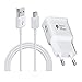 Cargador de Carga rápida AFC 15W 2A con 1.2M Micro USB 2.0 Cable de Carga rápida para Samsung Galaxy S7 Edge S6 Edge S4 S3 A6 J7 J6 J5 J3 Note5/4/2 Tab S Tab S2, Repuesto Original Cargador Rápido