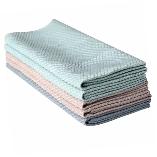 COLLBATH 5 Piezas Paños de Cocina Absorbentes Trapos Multiusos para Limpieza Hogar y Vehículos Toallas Reutilizables de Microfibra para Cristales Utensilios y Platos Secado Color Aleatorio