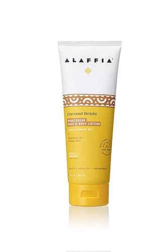 Alaffia - Crema de manos y cuerpo Coconut Reishi, apoyo hidratante para calmar, hidratar y proteger la piel seca con manteca de karité, Kragnan,