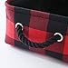 INough Red Christmas Baskets for Gifts Empty Red Gift Bag, Holiday Gift Baskets Empty Low Basket Buffalo Plaid Toy Bins Ornaments Storage Organizer for Baby Room, Kids Nursery, Home Holiday Decor