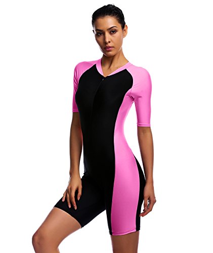 BELLOO Sun Sleeves Swimsuit Wetsuit Zipper Design Size L Rosepink