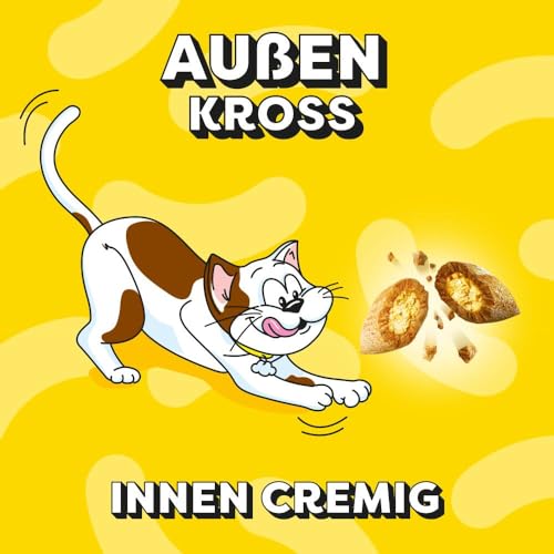 Dreamies Mix Katzensnacks mit Huhn & Ente – Außen knusprig & innen cremig – 6 x 60g