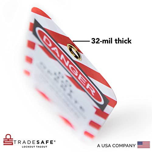 TRADESAFE Lockout Tagout Tags - 30 Danger Do Not Operate Tags with 30 Zip Ties, Premium 15 mil Vinyl