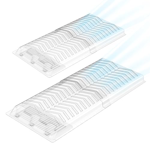 Vent Extender for Under Furniture-2 Pack Vent Deflectors for Home Floor 1.5mm Thick Premium Material Air Vent Deflector for Metal Floor Register 10and 12 Wide Extends from 17-29