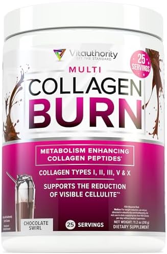 Hydrolyzed Collagen Powder for Weight Loss – Collagen Burn Ultimate Beauty Complex Multi Collagen Peptides Powder for Women with Types I II III V and X for Fat Burning Support (Chocolate)