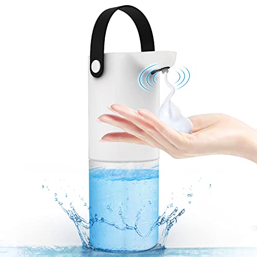 Automatic Soap Dispenser, Foaming Soap Dispenser, Hand Soap Dispenser, Battery Operated Waterproof Infrared Sensor Foaming Hand Free Dispenser for Bathroom Kitchen 10oz