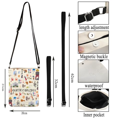 G2TUP North Carolina Gift North Carolina Lover Crossbody Bag North Carolina Tourist Travel Bag North Carolina Souvenir3