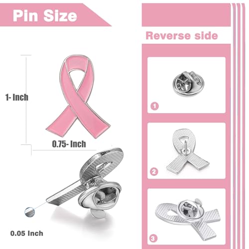 2/20/50Pcs-Official Ribbon pins Breast Cancer Awareness Lapel Pin Pink Pins2