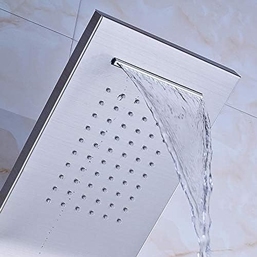 Panel de ducha con efecto lluvia y cascada, grifo digital para baño, juego multifuncional con chorros miniatura 3