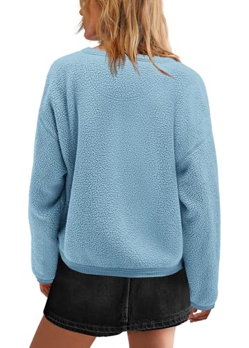 Image of Yanekop Womens Sherpa Jacket Button Down Fleece Winter Coat Fuzzy Jackets Chunky Cardigan Sweaters Open Knit Sweater