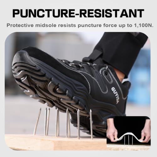 Image of Steel Toe Shoes for Men, Lightweight Safety Work Shoes
