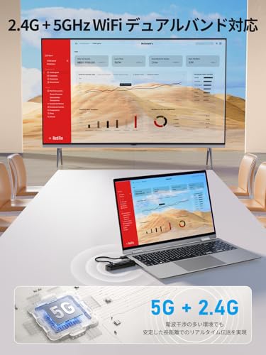 undefined 4K ワイヤレス HDMI 無線 ポータブル 小型 送受信機 2.4G&5G双頻Wifi 最大解像度 4K30Hz 最大50m 66ms超低遅延無線 8台増設可能 APP/インターネット不要 エクステンダキット hdmiの変換アダプター付き 日本技適認証:「R210-207059」 の商品画像 2