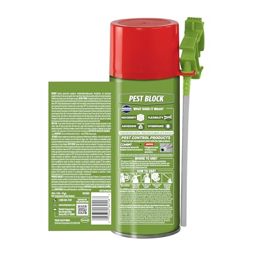 Image of Loctite Pest block PU foam|Premium durability, High density insulating foam, UV resistant, Seals air,pests & moisture in gaps up to 1 inch|Ideal for kitchen cuboards, Plumbing & wiring, 340g*pack of 1