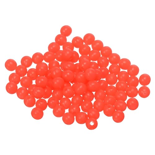 YELARXI Fishing Beads Glow Soft Plastic Fishing Bait Eggs Lure Rigs Accessories, 5 mm Fit for Saltwater Freshwater - Round (500 Pack, Red)