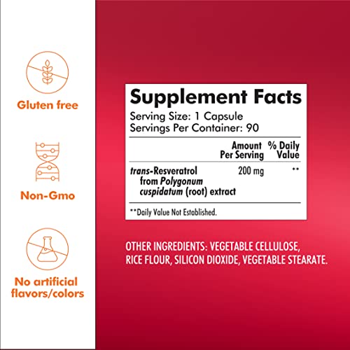 Santo Remedio Trans-Resveratrol 200 mg Supplement, Cardiovascular & Antioxidant Support*, Plant-Based & Vegan, Gluten Free, No Artificial Colors, 90 Vegetarian Capsules, Wellness Gift for Adults - Thumbnail 4