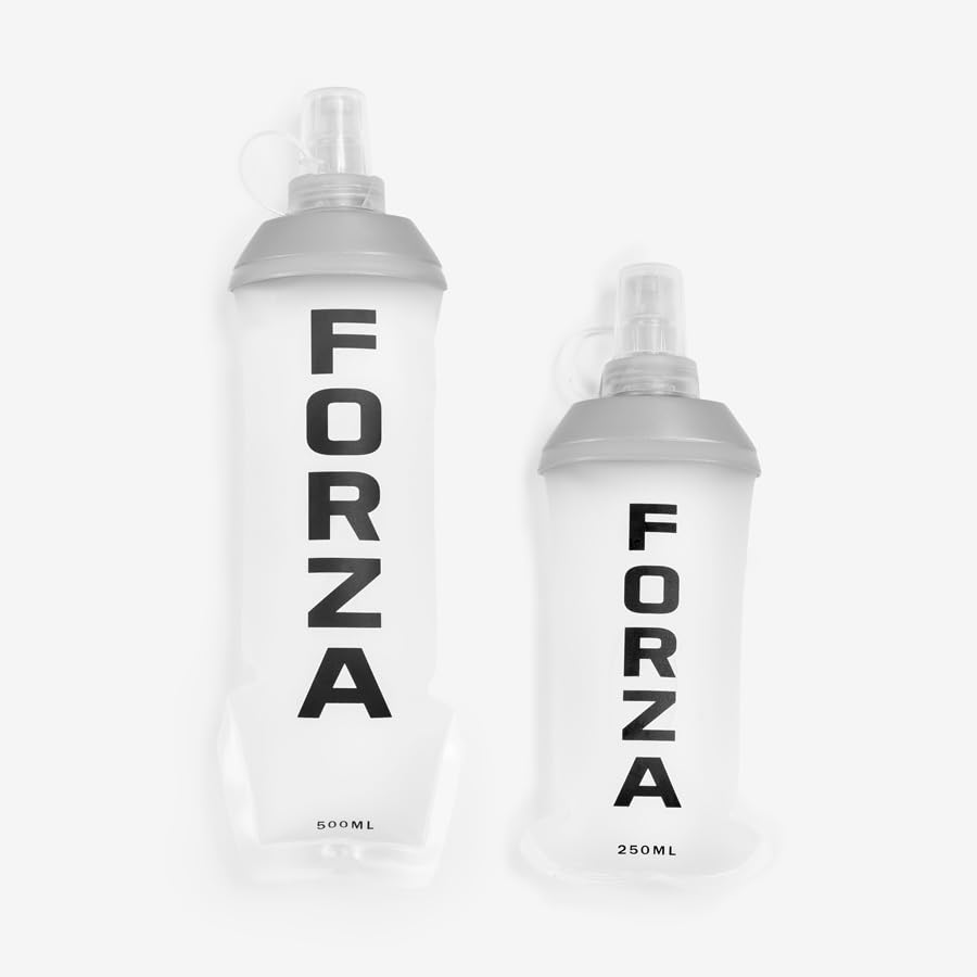 FORZA Soft Hydration Flasks - Folable Running Flask - Leakproof, Collapsible, Water Bottles with Bite Valve โ Ideal for Runners, Cyclists & Hikers โ 250ml or 500ml (1 x 250ml Bottle)