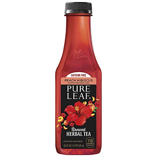 Pure Leaf Herbals Iced Tea, Peach Hibiscus, 18.5 Fl Oz Bottles, (12 Pack)