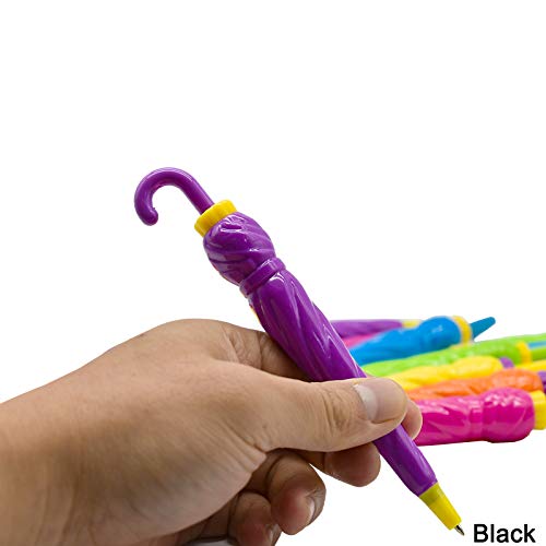 Maydahui 12Pcs Umbrella Shape Ballpoint Pen Retractable Black Ink Writing Pens Candy Color Design For School Office Party Stationery #TOP4