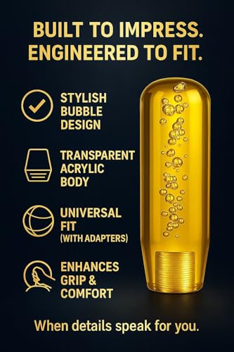 Image of Medirich Lifesciences Sukichi Car Gear Knob Stylish | Universal Car Gear Shift Knob | Auto Transmission Gear Shifter | Car Interior Accessories | Anti Slip Gear Lever Knob | (Long Bubble, Yellow)