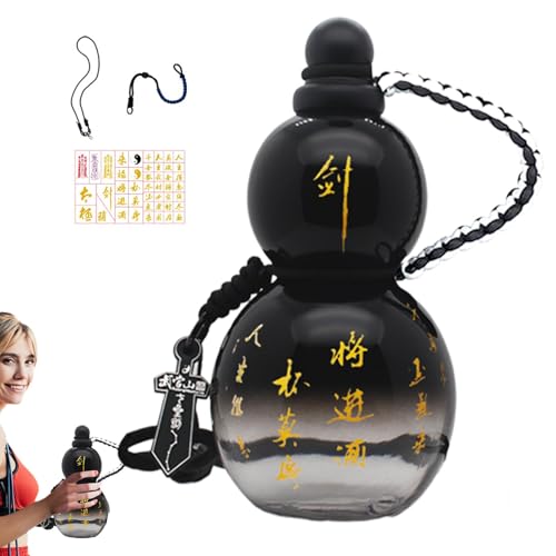 800ml Gourd Water Bottle with Strap, Outdoor Portable, Chinese Retro-Inspired, Perfect for Sports, Travel, Hiking, Cycling, Fitness
