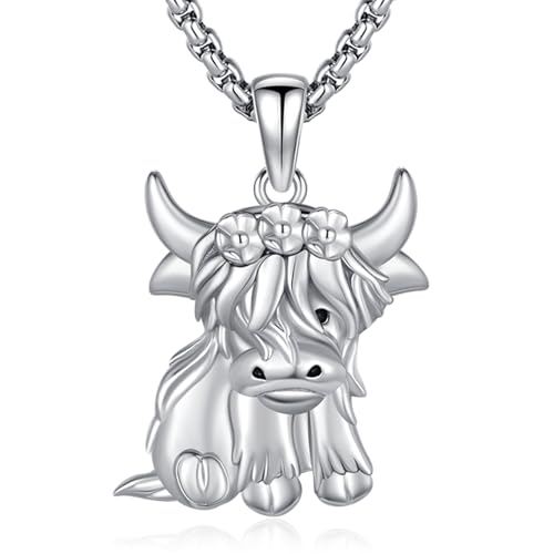 Animal Cat/Cow/Owl/Dolphin/Turtle Necklace Sterling Silver Moonstone Abalone Shell Crystal Opal Cute Animals Jewelry Gift for Women