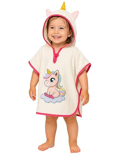 LAYNENBURG Premium Badeponcho Kinder mit Kapuze - 100% Baumwolle - OEKO TEX...