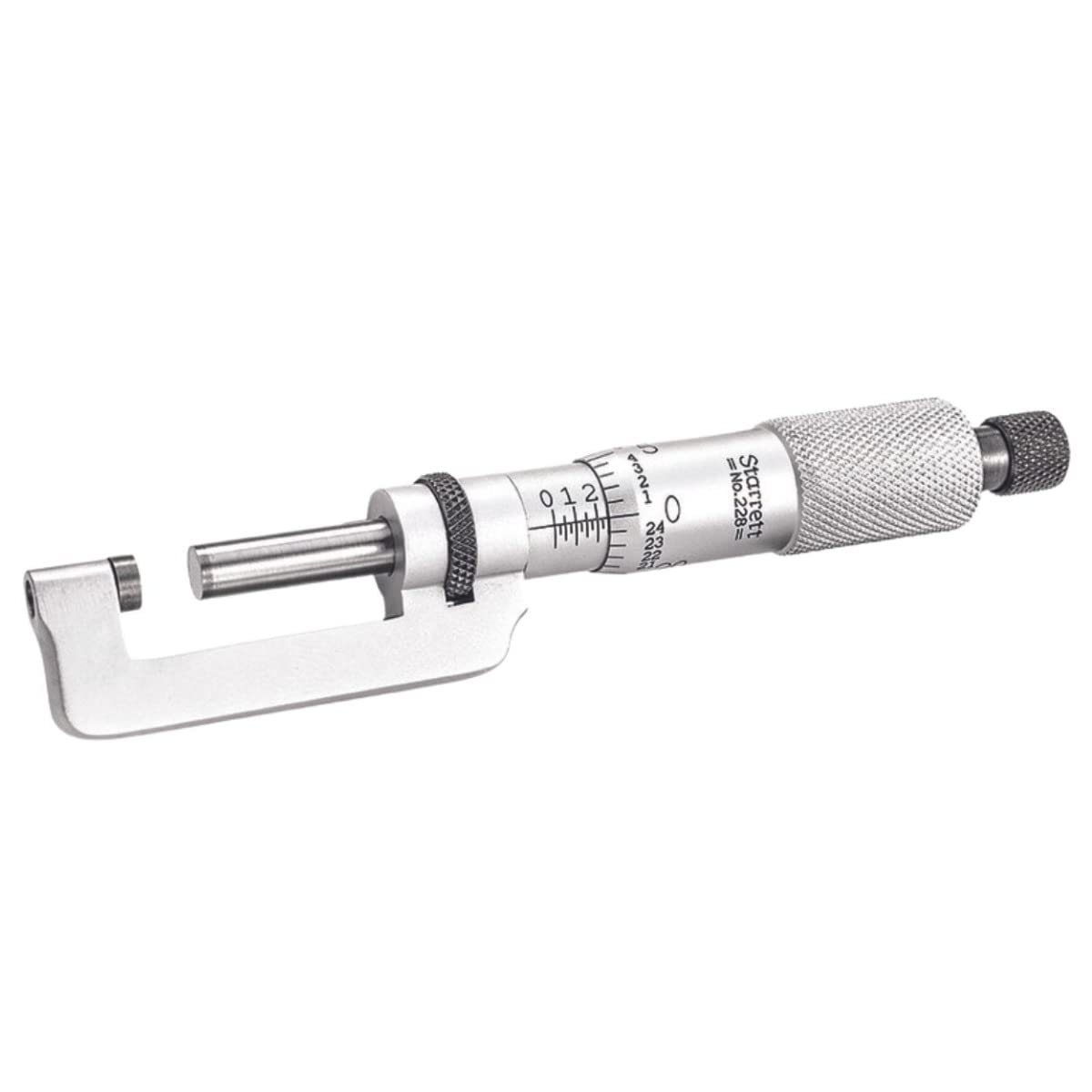 Starrett Hub Micrometer with OnePiece Spindle, Satin Chrome Finish and