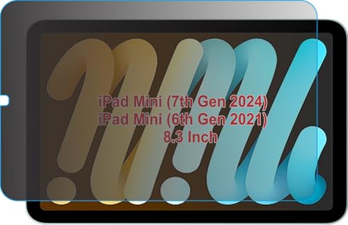Image of Privacy Anti Peep Matte Screen Guard Compatible With iPad Mini 2024 / Mini 7 2024 / Mini 6 2021 / Mini A17 Pro 7th Gen 2024 8.3 Inch Screenguard Not a Tempered Glass Screen Protector