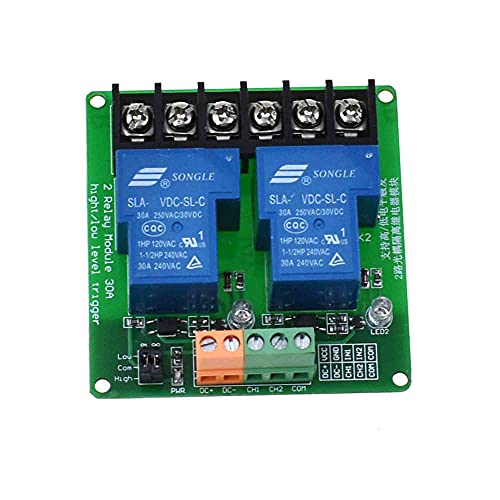 Módulo de relé de 30 A, 1, 2, 4 canales, disparador de alto nivel bajo con optoacoplador, carga de aislamiento CC 30 V CA 250 V 30 A para control de equipos de automatización PLC, control industrial