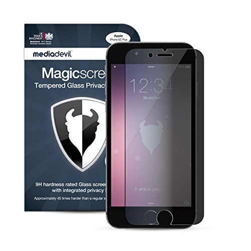 MediaDevil iPhone 6S Plus Only Privacy Tempered Glass Screen Protector, Magicscreen Privacy Security Filter (1-Pack)