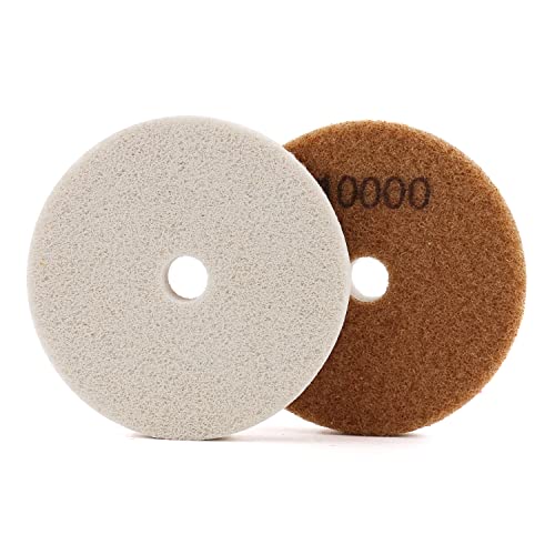 HOMESOM 4 Inch Polishing Pads For Polishing Wet Using Stone Buff Granite Marble Polishing Pads Grit 10000（2pcs)
