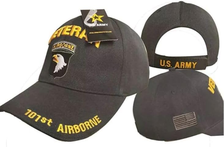 Trade Winds U.S. Army 101ST Airborne Veteran Insignia Black Embroidered HAT Cap Licensed