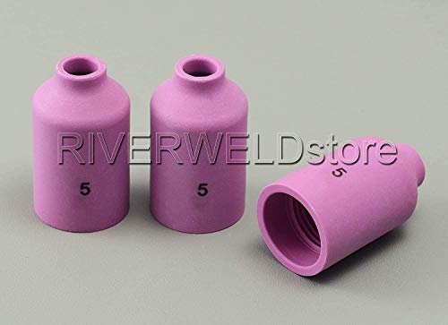 Image of RIVERWELD TIG Gas Lens Alumina Nozzle Ceramic Cups 54N17 5# 5 /16 inch 8.0mm for DB PTA SR WP 17 18 26 TIG Welding Torch Pack of 10