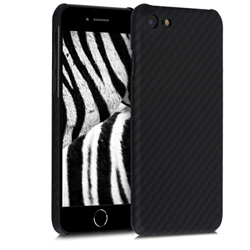 kalibri Schutzhülle kompatibel mit Apple iPhone SE (2022) / SE (2020) - Hülle Aramid - Handy Cover Case Handyhülle Schwarz matt Cover