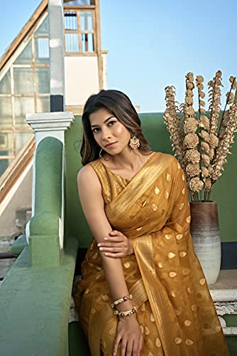 Image of Vardha Women's Art Silk,Silk Saree with Banarasi Weave and Unstitched Matching Blouse Piece | Sari for Women