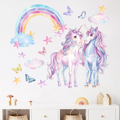 Vinilos Decorativos Mfault Unicorn Arcoíris para Pared miniatura 4