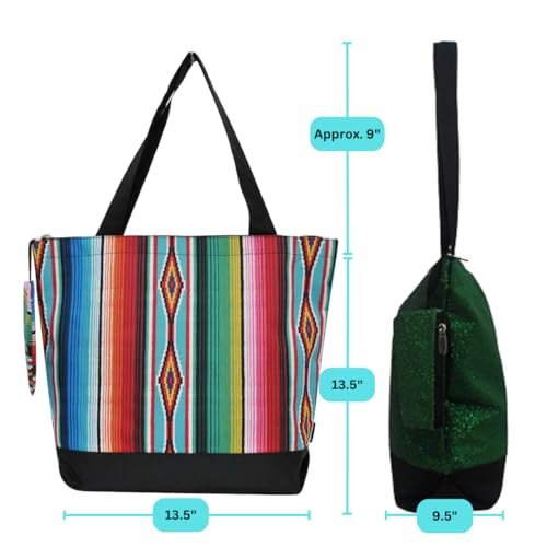 Image of NGIL Medium Top Zipper Closure Canvas Tote Bag with Attached Matching Coin Purse For Moms and Nurses