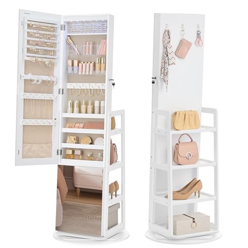 SONGMICS Schmuckschrank mit Ganzkörperspiegel...