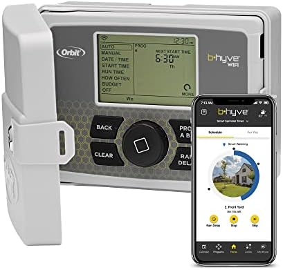 Orbit 57950 B-hyve Smart 12-Zone Indoor/Outdoor Sprinkler Controller, Compatible with Alexa Gray