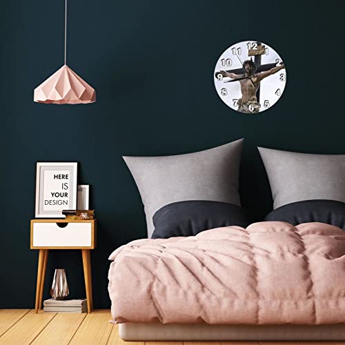 Will Budxeg Easter Christ Passion Catholics Wall Clock Non Ticking Silent Quality Quartz Battery Operated 10 Inch Round Clock Easy To Read Decor For Home Office #TOP4