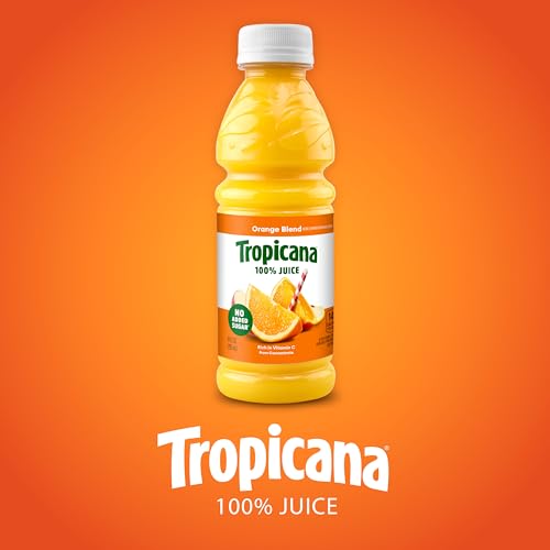 Image of Tropicana 100% Juice Orange Blend, Single Serve, 10 fl oz Bottles (Pack of 24) - Real Fruit Juice, Vitamin C Rich, No Added Sugars, No Artificial Flavors
