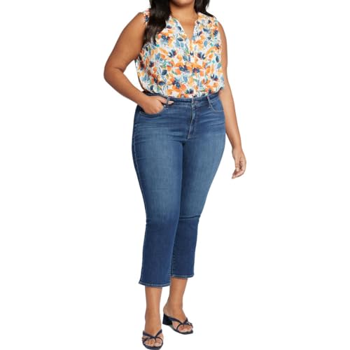 NYDJ Womens Plus Marilyn Stretch Denim Ankle Jeans Blue 18W