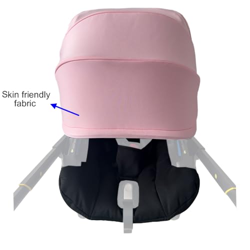 Image of Stroller Accessory Washing Kit Textile Set, Colorful Canopy & Water Resistance Soft Cushion Compatible with DOONA CAR SEAT Strollers (Pink & Black)