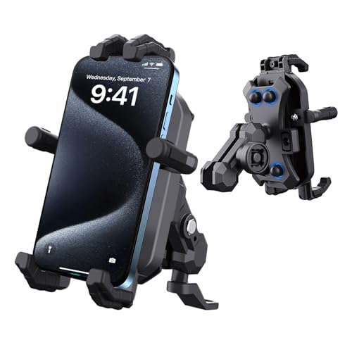 Support téléphone rétroviseur moto - Solution anti-choc et anti-vibration pour écrans 4.8 à 7"