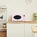 Nostalgia Retro Countertop Microwave Oven - Large 800-Watt - 0.9 cu ft - 12 Pre-Programmed Cooking Settings - Digital Clock - Kitchen Appliances - Pink
